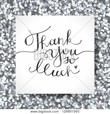 thank you so much, vector handwritten lettering