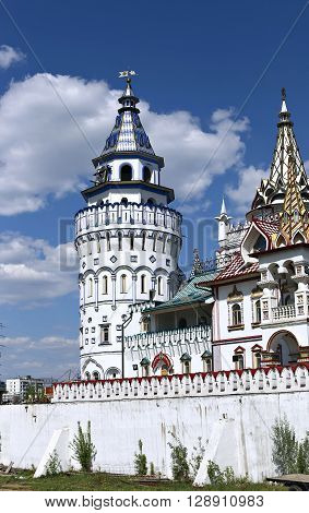 MOSCOW, RUSSIA - MAY 7, 2016: Izmailovskiy Kremlin in Moscow on a sunny day