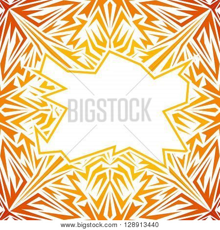 Vector abstract yellow orange pattern with white field for text