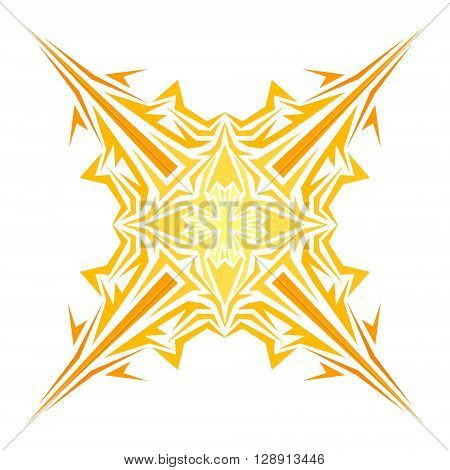 Vector abstract yellow orange star on white background