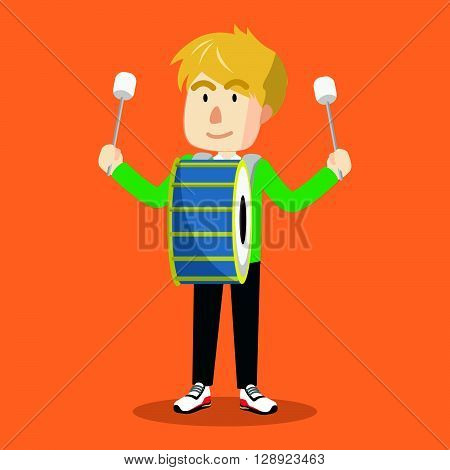 Boy drum band .eps10 editable vector illustration design