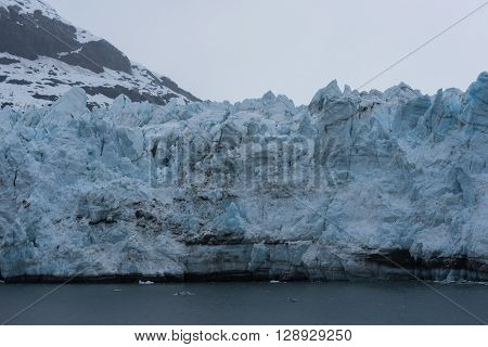 Close-up Shot of a Towering Tidewater Glacier