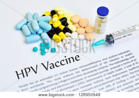 Human Papillomavirus (HPV) vaccine with syringe for injection