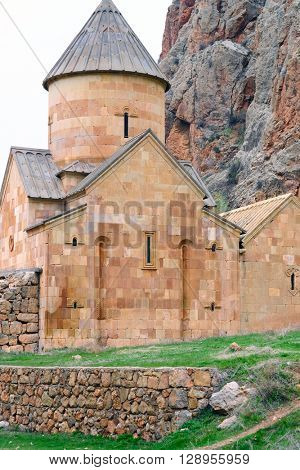 Ancient monastery Noravank in the mountains in Amaghu valley, Armenia. Was founded in 1205. 