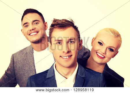 Happy business people - two man and woman
