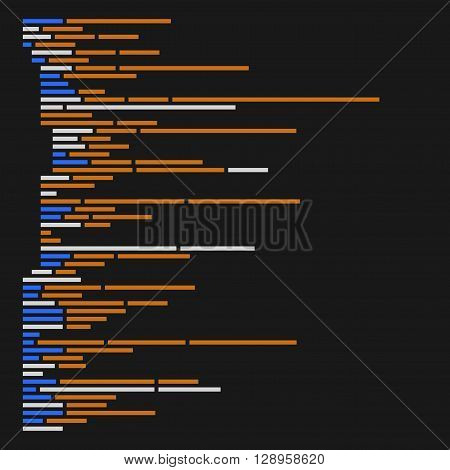 Program Code Listing, Abstract Programming Background. Vector illustration