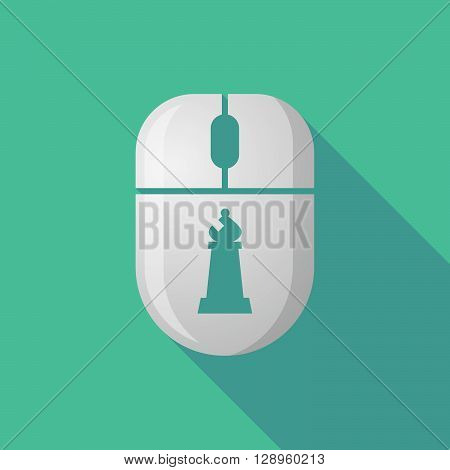 Wireless Long Shadow Mouse Icon With  A Bishop    Chess Figure