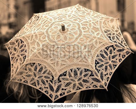 Umbrella All Hand-decorated With Lace Doilies