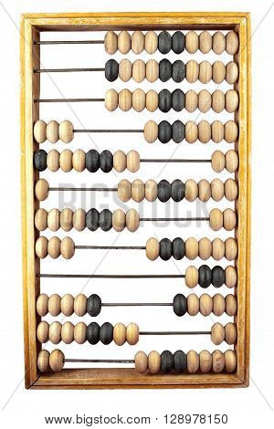 wooden abacus on a white background isolate