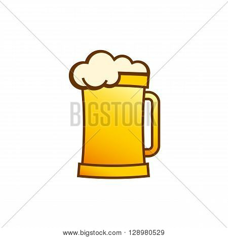 Glass of beer with foam isolated on the white background.