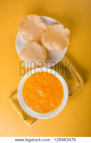 Aamras or Aam Ras Puri: Puri which is an indian fried small bread and alphonso mango pulp is a popular lunch especially during Padwa, the Marathi new year, maharashtrian lunch/dinner menu