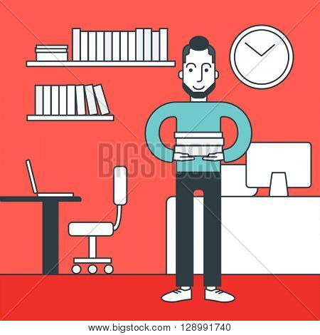 Cheerful office clerk.