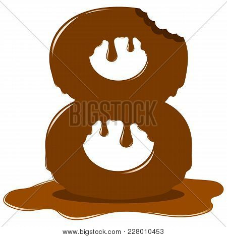Eight Made In Milk Chocolate Texture. To International Women`s Day.
