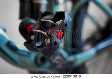 Bicycle Clipless, Contact Pedal. Blurred Background Image.