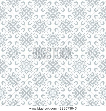 Abstract Pattern In Arabian Style. Seamless Vector Background. Blue And White Pattern. Graphic Moder