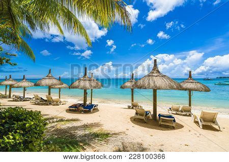 Mont Choisy, Public Beach At Mauritius Islands, Africa