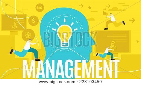 Business Managenent Concept Vector Illustration. Young Business People