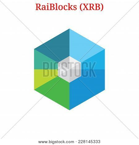 Vector Raiblocks (xrb) Digital Cryptocurrency Logo. Raiblocks (xrb) Icon. Vector Illustration Isolat