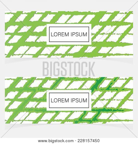 Flyer Pattern In The Style Of Nature. Background Of Green Lines