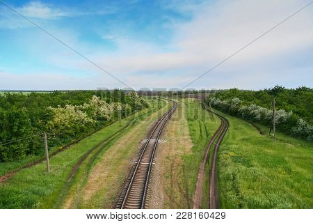 The Railroad To Berdyansk In The Town Of Pologу