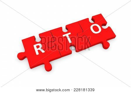 Rto Puzzle Conceptual White Background 3d Illustration