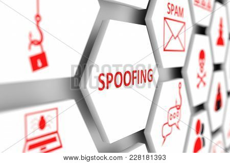Spoofing Concept Cell Blurred Background 3d Illustration
