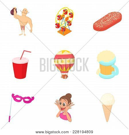 Street Craze Icons Set. Cartoon Set Of 9 Street Craze Vector Icons For Web Isolated On White Backgro