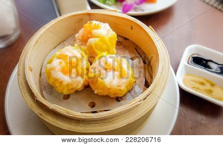 Basket Of Shumai A Traditional Chinese Dumpling Usually Served As Dim Sum