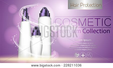 A Realistic Template Cosmetic Package. Cosmetics Product Pack Design. Realistic Silk Textil. Beautif