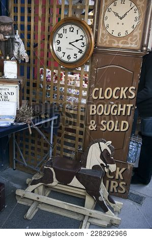 Stock Photo - London, Uk - June 19, 2017: Antique Shop At Portobello Road. The Road Is Well Known Fo