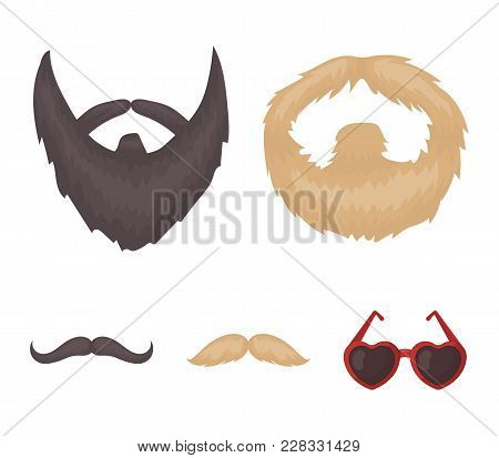 Mustache And Beard, Hairstyles Cartoon Icons In Set Collection For Design. Stylish Haircut Vector Sy