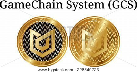 Set Of Physical Golden Coin Gamechain System (gcs), Digital Cryptocurrency. Gamechain System (gcs) I