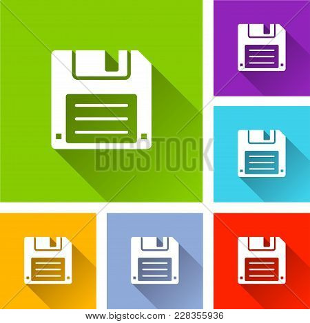 Illustration Of Floppy Disk Icons With Shadow