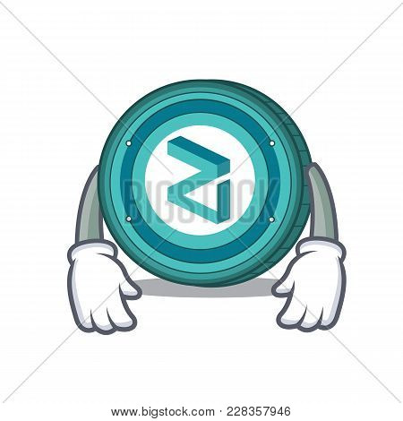 Tired Zilliqa Coin Macot Cartoon Vector Illustration