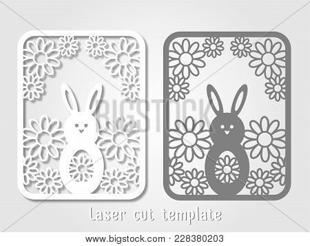 Easter Templates For Laser Cutting. Openwork Easter Card.