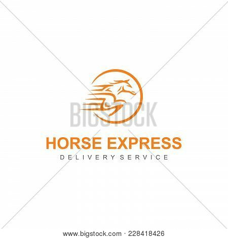 Horse Delivery Express For Business Logo Template.