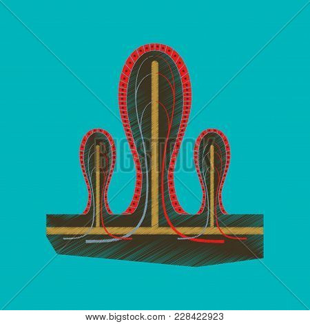 Flat Shading Style Icon Intestinal Villi Medical Care