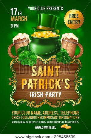 saint patricks day party vector photo bigstock hat party flyer