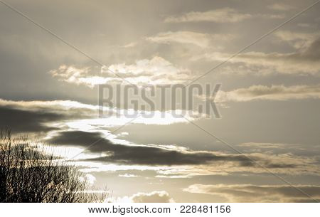 Sky Above The Odenwald With Dark Clouds