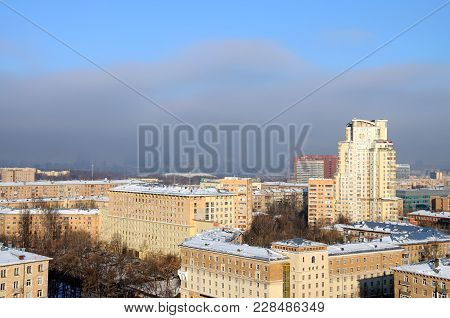 Moscow/ Russia - January 23, 2017. Aerial View Of The Gagarinsky District In The South-western Admin