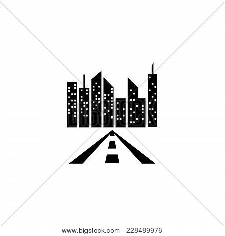 Road And City Building Logo Template Vector