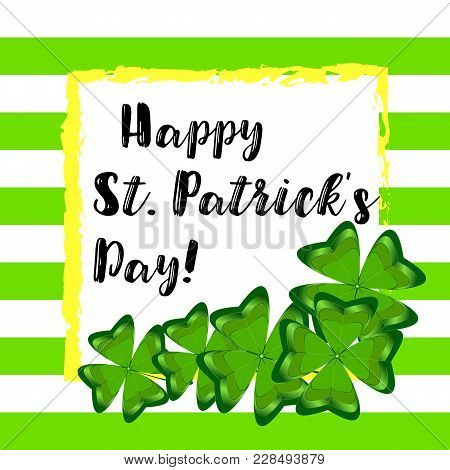 Vector Illustration Of Happy Saint Patrick's Day Logotype. Hand Sketched Irish Celebration Design. B