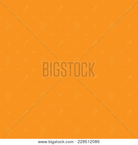 Pattern Of Welcome Back To School With Modern Thin Line Icons School Supplies On An Orange Backgroun