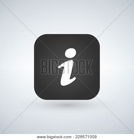 Info Icon App Button With Shadow, Vector Illustration