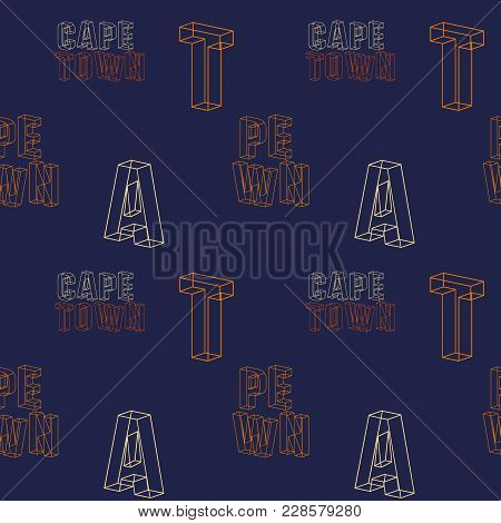 Cape Town Seamless Pattern. Autentic Artistic Design For Background.