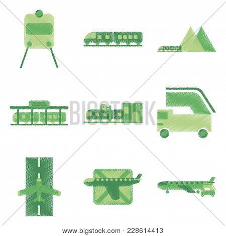 Set Of Flat Icons In Shading Style Logistics