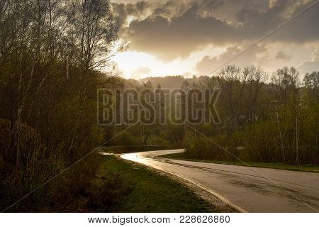 Mysterious Road After The Early Spring Storm