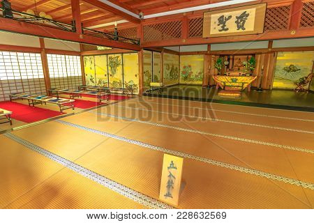 Kyoto, Japan - April 27, 2017: Tenryu-ji, The Most Important Temple Zen In Arashiyama, Kyoto. Inside