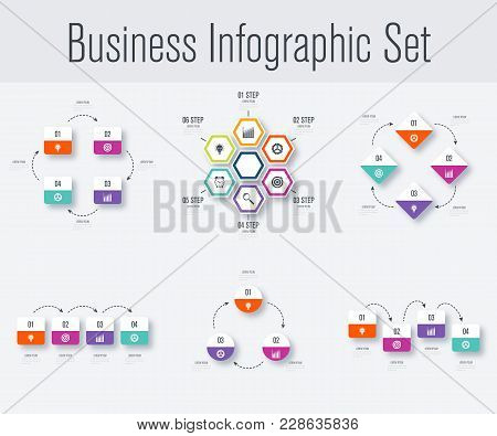 Set With Infographics. Data And Information Visualization. Template. Stock Vector. Dynamic Infograph