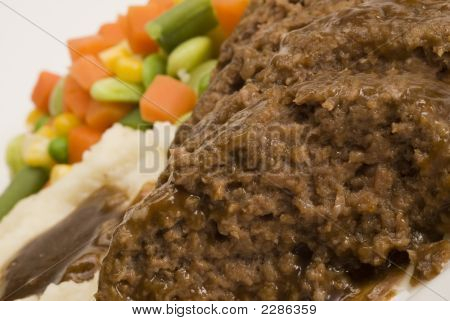 Farsbrød med kartoffelmos og grøntsager